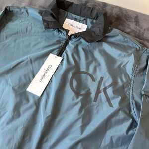 Calvin Klein Dark Slate Pull Over WindBreaker $148 Retail Brand New with Tags